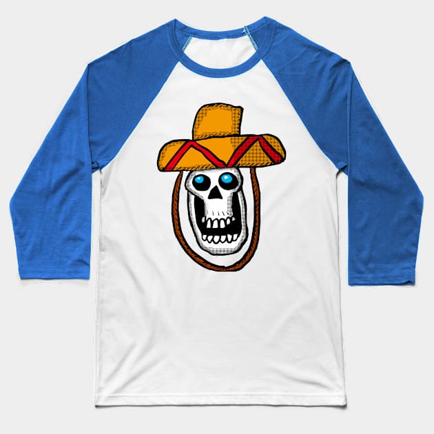 Sombrero Skull Baseball T-Shirt by Eric03091978